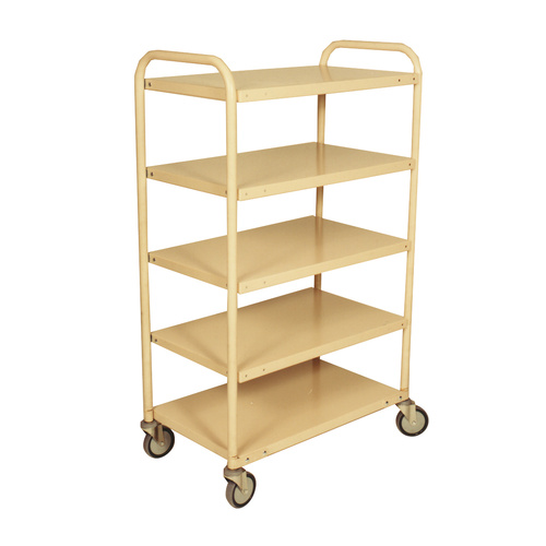 200kg Rated Steel 5 Tier Trolley 810 x 510mm - Beige 
