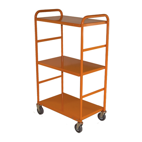 200kg Rated 4 Tier Industrial Steel Trolley - 1110 x 510mm - Orange
