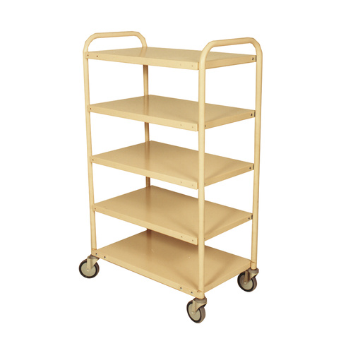 200kg Rated 4 Tier Industrial Steel Trolley - 1110 x 610mm - Beige