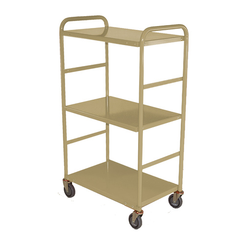 200kg Rated 3 Tier Industrial Steel Trolley - 1110 x 710mm - Beige