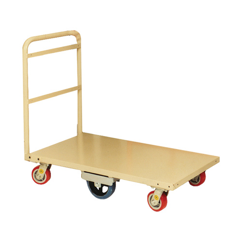 450kg Rated Steel Heavy Duty Platform Trolley - 1 Handle 6 Wheel - 1110 x 710 x 980mm - Beige 