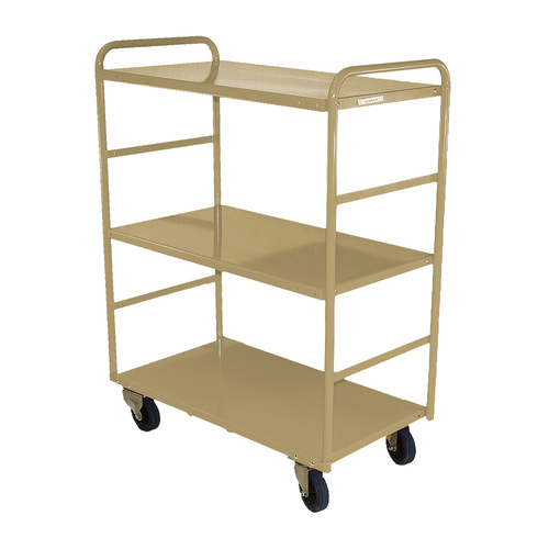 200kg Rated 3 Tier Industrial Steel Trolley - 1110 x 710mm - Beige
