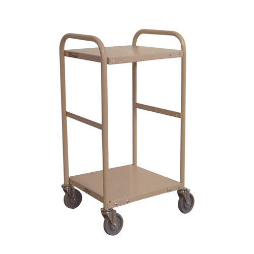 200kg Rated Steel 2 Tier Platform Trolley - 510 x 510mm - Beige 