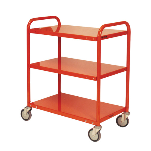 200kg Rated Steel 3 Tier Platform Trolley - 810 x 510mm - Orange