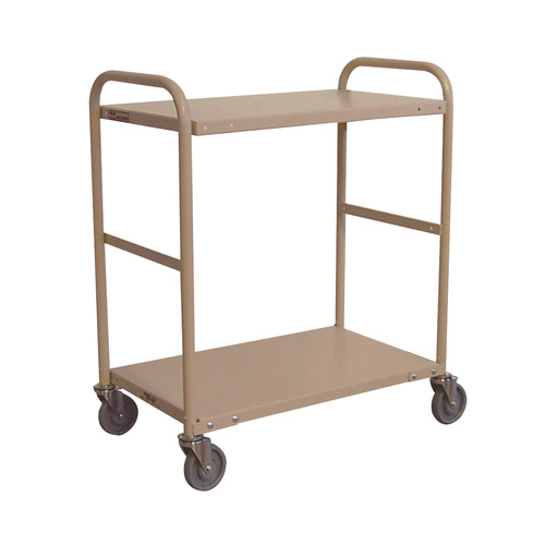200kg Rated Steel 2 Tier Platform Trolley - 1110 x 610mm - Beige