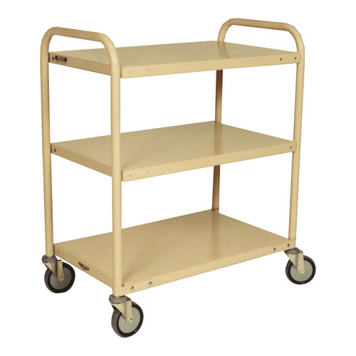 200kg Rated Steel 3 Tier Platform Trolley - 1110 x 710mm - Beige 