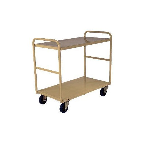  200kg Rated Steel 2 Tier Platform Trolley Medium - 1110 x 610mm - Beige
