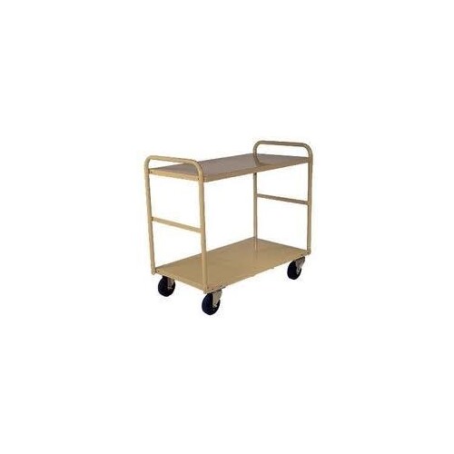  200kg Rated Steel 2 Tier Platform Trolley Medium - 1110 x 710mm - Beige 