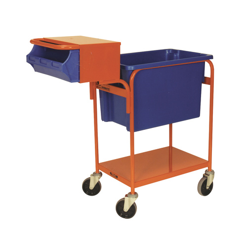Order Picking Trolley Writing Top - Orange (Bins not included) 
