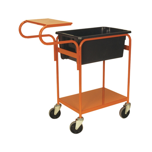 2 Tier Order Picking Trolley - Writing Top - Orange (Bin not included) 