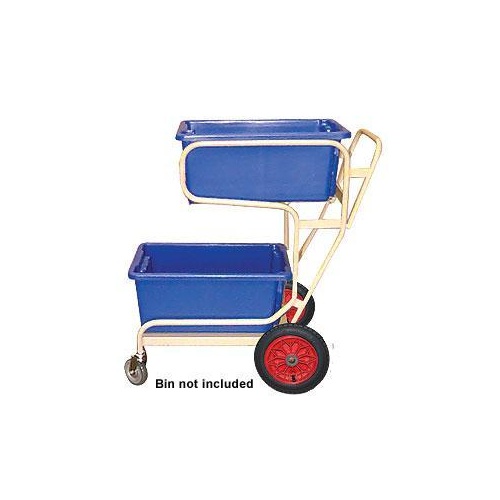 2 Tier Order Picking Trolley - Push Handle - Beige (Bins not included) 