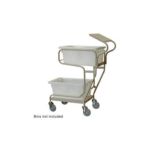 2 Tier Order Picking Trolley - Writing Top - Beige (Bins not included) 