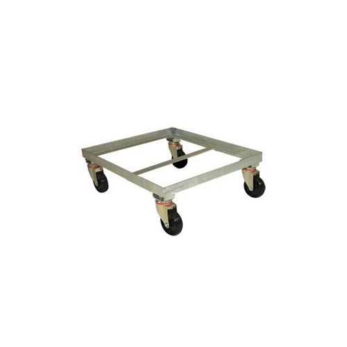 Steel Angle Framed Mobile Dolly for DXR160 Plastic Bin - Galvanised - 610 x 610 x 182mm 
