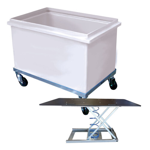 180 Litre Durable Plastic Bin Trolley - 815 x 502 x 520mm - Natural
