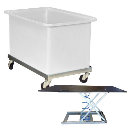 320 Litre Durable Plastic Bin Trolley - 900 x 600 x 615mm - Natural