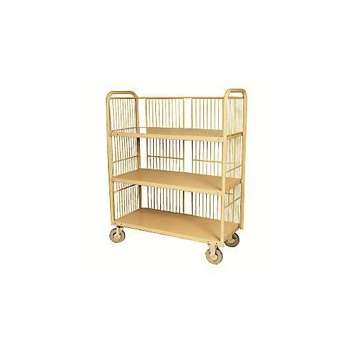 3 Tier Laundry Linen Trolley for Hospitals Hotels - 1110 x 510mm - Beige 