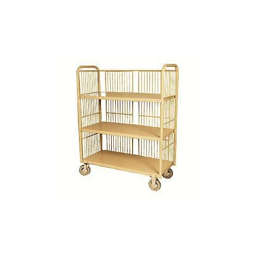 3 Tier Laundry Linen Trolley for Hospitals Hotels - 1410 x 510mm - Beige 