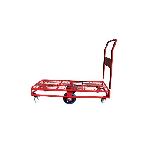 450kg Rated Platform Stock Trolley heavy Duty With Handle - 1200 x 600mm - Mesh Deck 