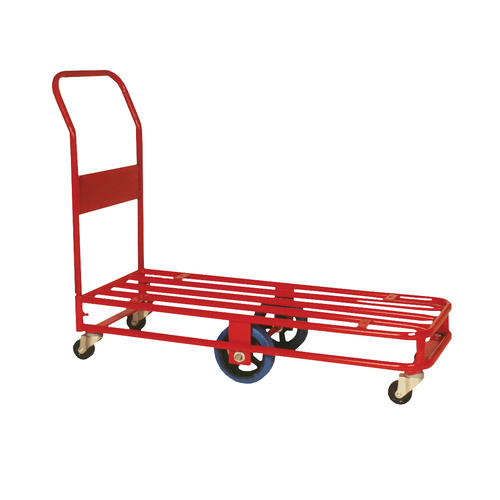 450kg Rated Heavy Duty Steel Platform Trolley - 1 Handle 6 Wheel - 900 x 450mm - Tube Deck 