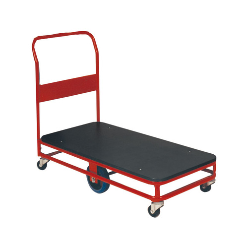 450kg Rated Heavy Duty Steel Platform Trolley - 1 Handle 6 Wheel - 1200 x 600mm - Poly Deck