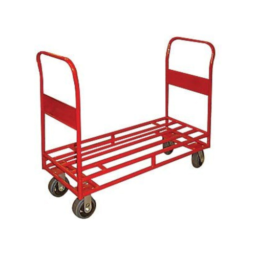 450kg Rated Heavy Duty Steel Platform Trolley - 2 Handle 4 Wheel 1200 x 450mm - Tube Deck 