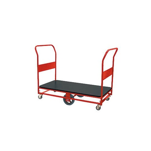 450kg Rated Heavy Duty Steel Platform Trolley - 2 Handle 6 Wheel 1200 x 450mm - Poly Deck 