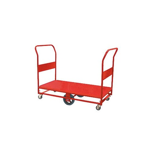 450kg Rated Heavy Duty Steel Platform Trolley - 2 Handle 6 Wheel 1200 x 450mm - Steel Deck 