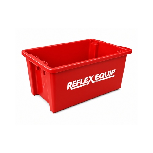 52L Food Grade Plastic Industrial Stack & Nest Crate - 645 x 413 x 276mm - Red