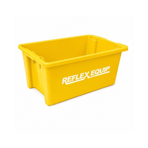 52L Food Grade Plastic Industrial Stack & Nest Crate - 645 x 413 x 276mm - Yellow
