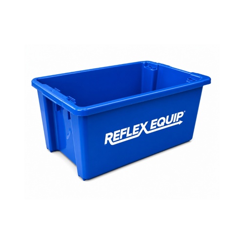 68L Food Grade Plastic Stack & Nest Crate - 645 x 413 x 397mm - Blue