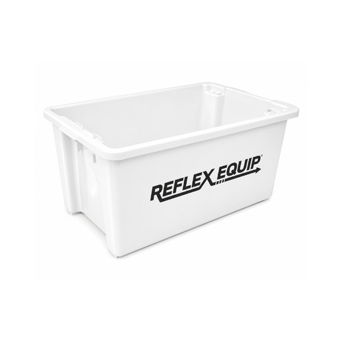 68L Food Grade Plastic Stack & Nest Crate - 645 x 413 x 397mm - White