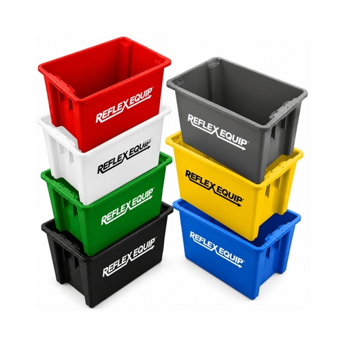 68L Food Grade Plastic Stack & Nest Crate - 645 x 413 x 397mm