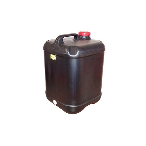 25L Plastic Rectangular Drum - Black - Dangerous Goods