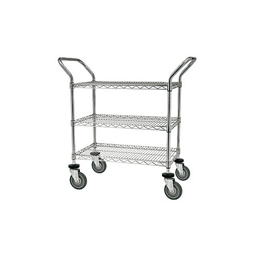 3 Tier Mesh Basket Trolley - 760 x 460mm - Chrome