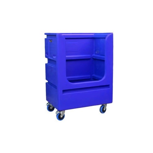 200kg Rated Laundry Linen Trolley Polyethylene - 1050 X 710 X 1500mm - Dark Blue