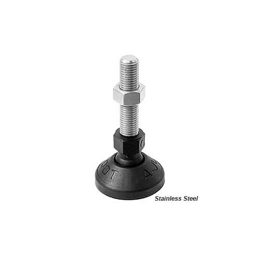 350kg Rated Industrial Adjustable Pedestal Foot - 40mm diameter x 80mm high x M8 Stainless