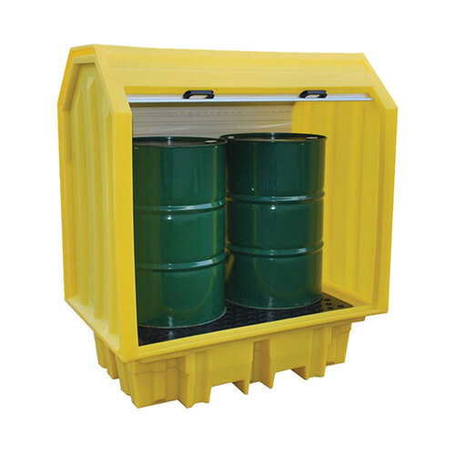 Spill Deck Pallet - 2 Drum Bund - Covered Roll Top