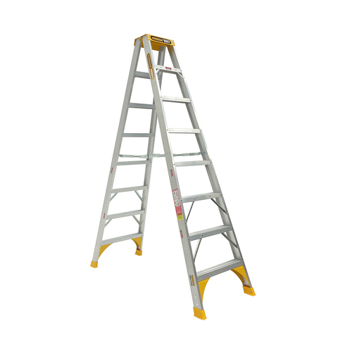 Double sided 180kg Rated Heavy Duty Industrial Aluminium A-frame ladder 2.4m (8ft)