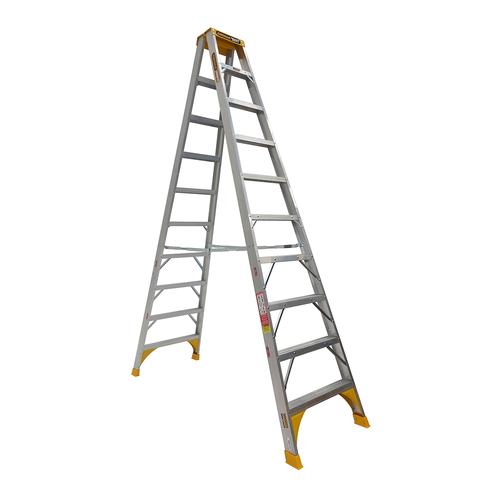 Double sided 180kg Rated Heavy Duty Industrial Aluminium A-frame ladder 3.0m (10ft)