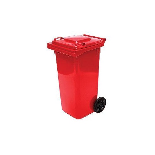 120L HDPE Wheelie Waste Bin - Red