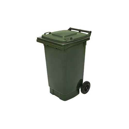 140L HDPE Wheelie Waste Bin Green Australian Made