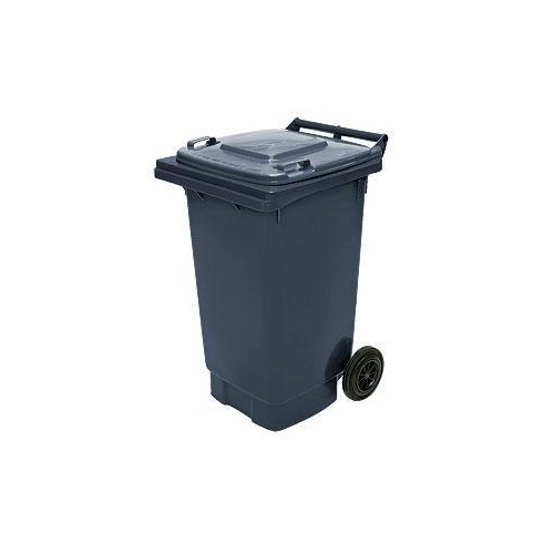 140L HDPE Wheelie Waste Bin - Grey