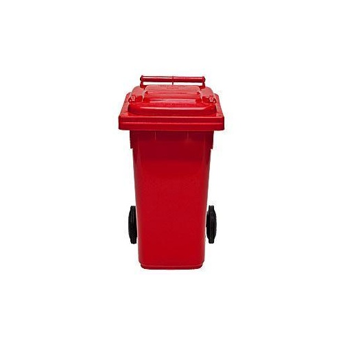 80L HDPE Wheelie Waste Bin - Red