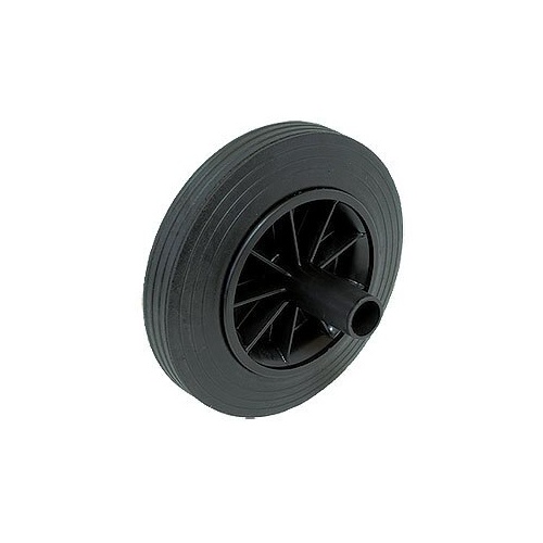100kg Rated Black Rubber Wheel - 200 x 50mm - Plain Bore - Wheelie Bin
