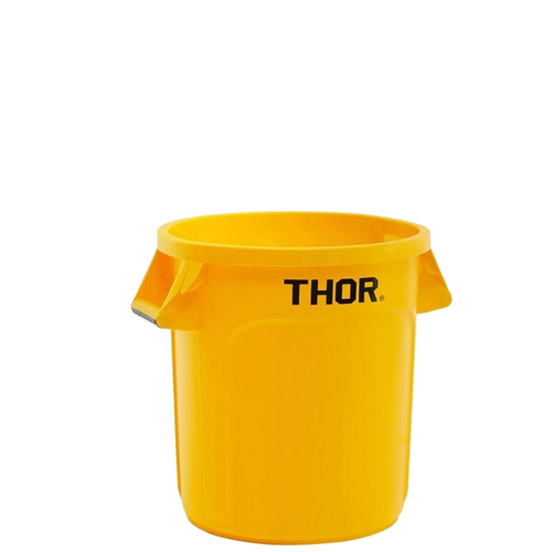 60L Thor Commercial Round Plastic Bin - Yellow