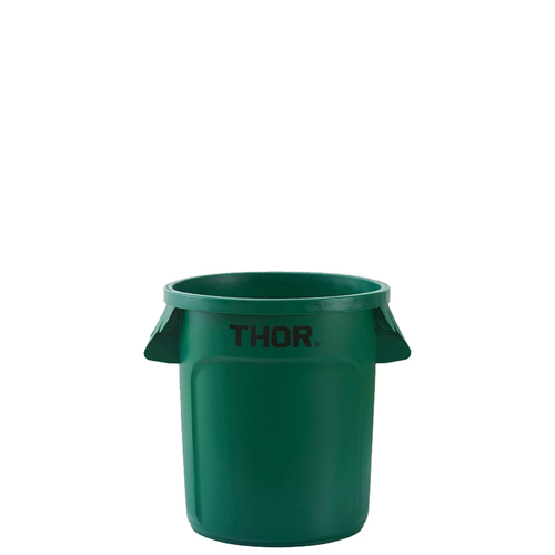 38L Thor Commercial Round Plastic Bin - Green 