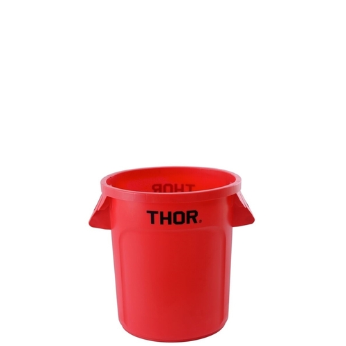 38L Thor Commercial Round Plastic Bin - Red 