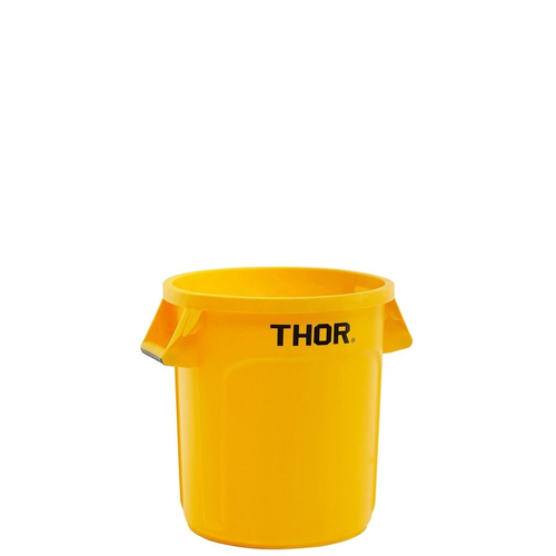 38L Thor Commercial Round Plastic Bin - Yellow 