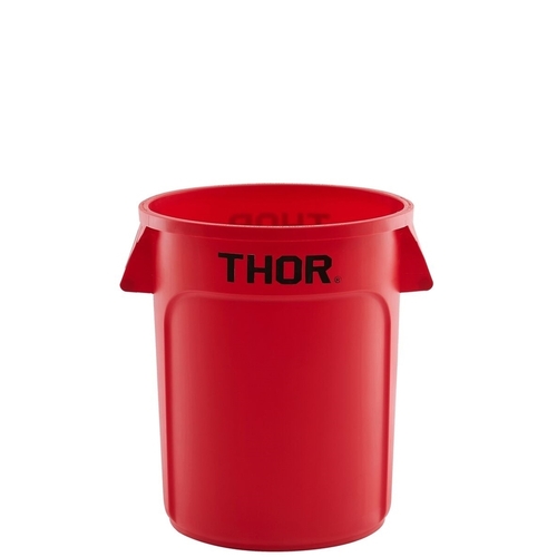 75L Thor Commercial Round Plastic Bin - Red 