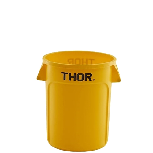 75L Thor Commercial Round Plastic Bin - Yellow 